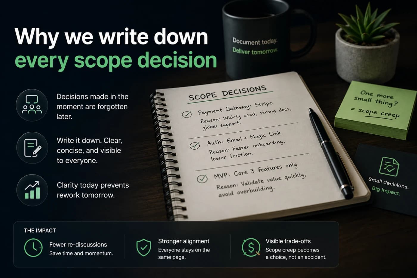 Why we write down every scope decision
